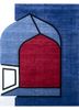 blue blue wool and viscose hand tufted Rug