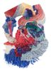 wall installation blue wool and bamboo silk hand knotted WALL ART & TAPESTRY - HeadShot wall installation blue wool and bamboo silk hand knotted WALL ART & TAPESTRY - HeadShot