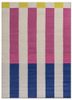 checkers blue wool flat weaves Rug - HeadShot