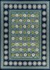 alhambra blue wool flat weaves Rug - HeadShot