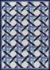 blue blue wool flat weaves Rug