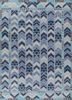 checkers blue wool flat weaves Rug - HeadShot
