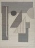 checkers ivory wool and viscose flat weaves Rug - HeadShot