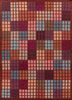 checkers red and orange wool and viscose flat weaves Rug - HeadShot checkers red and orange wool and viscose flat weaves Rug - HeadShot