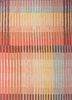 checkers red and orange wool and viscose flat weaves Rug - HeadShot
