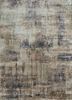 entropy grey and black bamboo silk hand knotted Rug - HeadShot