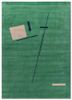 green green wool hand knotted Rug