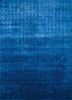 azalea blue wool and silk hand knotted Rug - HeadShot
