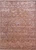 aurora beige and brown wool and bamboo silk hand knotted Rug - HeadShot