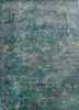 green green wool and bamboo silk hand knotted Rug