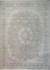 aurora grey and black wool and bamboo silk hand knotted Rug - HeadShot