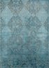 blue blue wool and bamboo silk hand knotted Rug