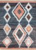 zuri blue afghan wool hand knotted Rug - HeadShot