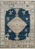 thyme blue wool hand knotted Rug - HeadShot thyme blue wool hand knotted Rug - HeadShot