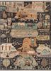 erbe grey and black wool hand knotted Rug - HeadShot erbe grey and black wool hand knotted Rug - HeadShot