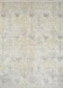 far east ivory wool and silk hand knotted Rug - HeadShot far east ivory wool and silk hand knotted Rug - HeadShot
