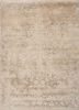 far east ivory wool and silk hand knotted Rug - HeadShot