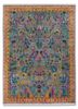 blue blue wool and silk hand knotted Rug