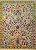 ivory ivory wool and silk hand knotted Rug