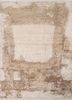 entropy beige and brown wool and silk hand knotted Rug - HeadShot