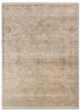 far east ivory wool and silk hand knotted Rug - HeadShot