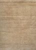 entropy beige and brown afghan wool and silk hand knotted Rug - HeadShot