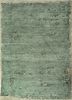  green wool hand knotted Rug