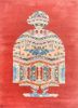 days red and orange wool and silk hand knotted Rug - HeadShot days red and orange wool and silk hand knotted Rug - HeadShot