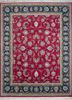 gulnar red and orange wool hand knotted Rug - HeadShot gulnar red and orange wool hand knotted Rug - HeadShot