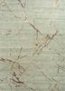 green green wool and silk hand knotted Rug