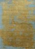 blue blue wool and silk hand knotted Rug