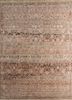 viscaya red and orange afghan wool and silk hand knotted Rug - HeadShot