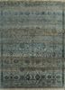 viscaya blue afghan wool and silk hand knotted Rug - HeadShot