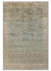 jamavar green wool and silk hand knotted Rug