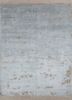  grey and black wool and bamboo silk hand knotted Rug