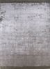 chaos theory by kavi grey and black wool and bamboo silk hand knotted Rug - HeadShot