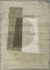 green green wool and bamboo silk hand knotted Rug