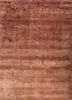 urban pause by kavi red and orange wool and bamboo silk hand knotted Rug - HeadShot