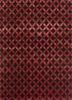 red and orange red and orange wool and bamboo silk hand knotted Rug