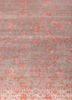 red and orange red and orange wool and bamboo silk hand knotted Rug