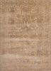  beige and brown wool and bamboo silk hand knotted Rug