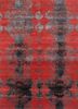  red and orange wool and bamboo silk hand knotted Rug