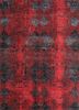  red and orange wool and bamboo silk hand knotted Rug