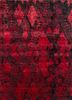 red and orange red and orange wool and bamboo silk hand knotted Rug