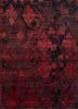 red and orange wool and bamboo silk hand knotted Rug