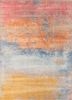 blue blue wool and bamboo silk hand knotted Rug