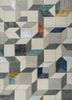 chaos theory by kavi grey and black wool and bamboo silk hand knotted Rug - HeadShot