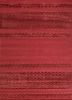 red and orange red and orange bamboo silk hand loom Rug