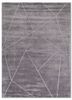 saga grey and black viscose hand loom Rug - HeadShot