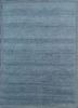 basis blue wool hand loom Rug - HeadShot
